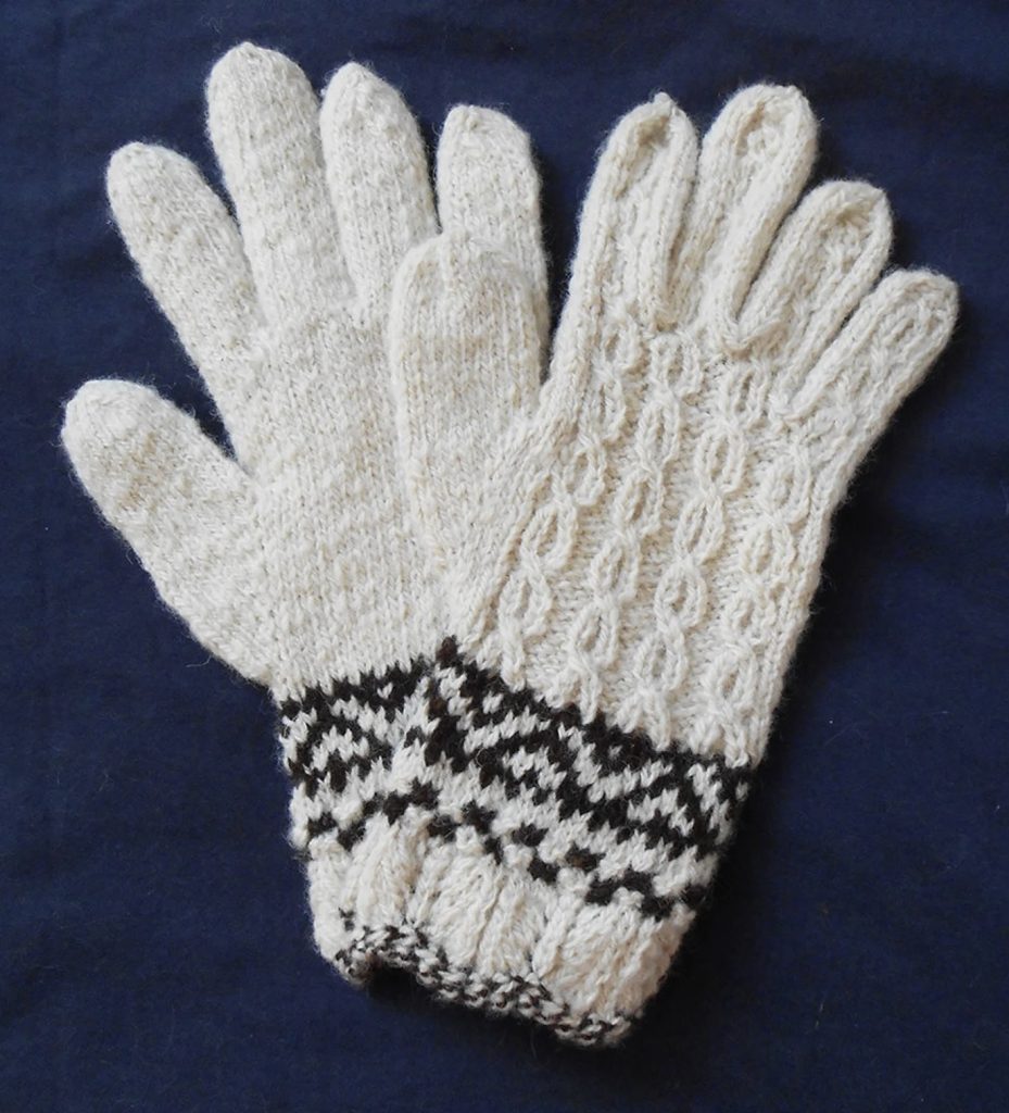 Handspun, handknit gloves by Amanda Carrigan